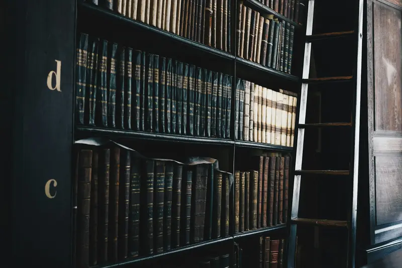 Library with old books